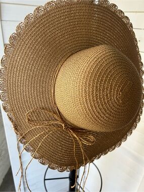 Nine West Woven Straw Sun Hat - Tan